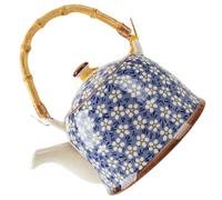 Operitacx Théière Japonaise Surface Polie en Céramique Bleue avec Passoire Intégrée, Grosse Capacité et Finition Soignée, Maison Salons de Thé