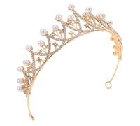 Operitacx Tiare de Mariage Baroque en Alliage Perles Incrustées et Strass Cristal, Couronne Légère et Élégante pour Accessoires Cheveux Femme Lors de Mariages et Célébrations