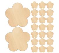 Operitacx Tranches de Bois Naturel 30 Pcs 50 Mm Découpes Fleurs en Bois Non Finies pour Loisirs Créatifs Inachevés Décoration Artisanale Mariage et Fête