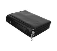 Operitacx Trousse à Crayons de Couleur Noire à Fermeture Éclair 4 Compartiments Grosse Capacité pour 200 Crayons, Étui Portable Multi-Couches en Tissu Résistant, Organiseur pour Artistes