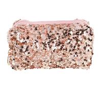 Operitacx Trousse de Maquillage Pailletée Argentée Fermeture Éclair, Pochette de Rangement Compacte pour Articles de Toilette, pour Voyageuses