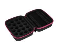 Operitacx Trousse de Voyage Multifonctionnelle pour Huiles Essentielles 15 Compartiments 10 ML en Polyester Rose Résistant Antichoc, Coffret de Rangement Portable pour Bureau et