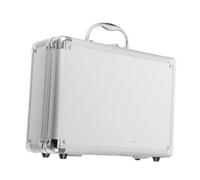 Operitacx Valise Transport bac de Rangement coffres de Rangement Caisse de Rangement Porte Document Homme mallettes rigides pour Hommes Mallette à Outils Alliage d'aluminium Silver