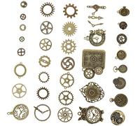 Operitacx Vintage Steampunk Gears Charms Set Alliage Durable Pendentifs Rétro pour Bijoux DIY Accessoires Créatifs Punk pour Colliers Décoration