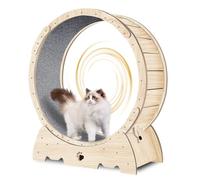Opetdo Roue d'exercice pour Chat 93cm Grande Roue de Course pour Chat d'Intérieur, avec Tapis Roulant Amovible, Teaser pour Chat pour Courir, Marcher, Entraînement, Convient à la Plupart des Chats