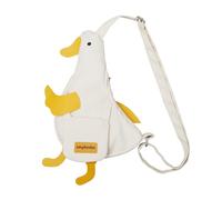 Opexicos 1 sac à bandoulière en forme de canard, sac à bandoulière amusant en nylon, blanc