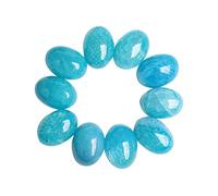 Opexicos Lot de 10 cabochons ovales en agate bleu ciel 18 x 13 mm