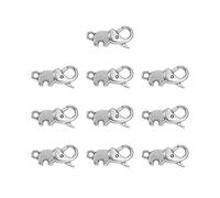 Opexicos Lot de 10 fermoirs mousquetons en forme d'éléphant argenté antique pour loisirs créatifs