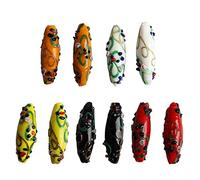 Opexicos Lot de 10 grandes perles ovales en verre motif fleur ethnique doré 42 x 13 mm pour fabrication de bijoux