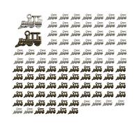 Opexicos Lot de 100 breloques en forme de train - Argenté vieilli - 3D - 15 x 15 mm