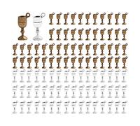 Opexicos Lot de 100 breloques en forme de verre à vin - Argenté vieilli - 3D - Pour fabrication artisanale - 6 x 11 mm