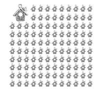 Opexicos Lot de 100 pendentifs en forme de nichoir en forme de cage à oiseaux Argenté vieilli 14 x 20 mm