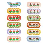 Opexicos Lot de 12 épingles à cheveux colorées en laine tricotée fraises et cerises