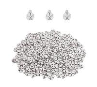 Opexicos Lot de 150 pendentifs en forme de feuille - Argenté vieilli - Double face - 10 x 10 mm