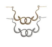 Opexicos Lot de 2 colliers serpent double serpent, collier serpent, collier serpent déesse