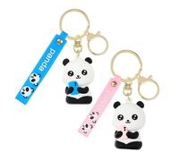 Opexicos Lot de 2 porte-clés panda en PVC avec pendentif animal mignon pour sac à main, bleu, Small