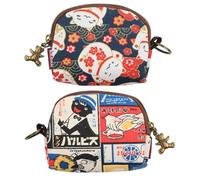 Opexicos Lot de 2 porte-monnaie en demi-cercle avec fermeture éclair Motif animal mignon, Porte-monnaie