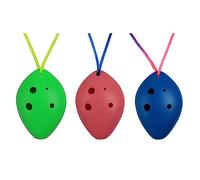 Opexicos Lot de 3 ocarina soprano 6 trous en plastique ABS fait à la main pour instruments de musique Bleu/rose/vert