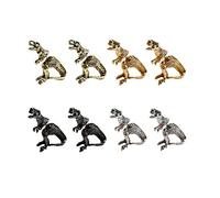 Opexicos Lot de 4 paires de boucles d'oreilles à clip en alliage Motif dragon punk rock