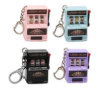 Opexicos Lot de 4 porte-clés en forme de machine de jeu, mini casino, porte-bonheur, jackpot, cadeaux
