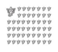 Opexicos Lot de 50 breloques éléphant en forme d'éléphant - Argenté vieilli - Pour loisirs créatifs - 13 x 15 mm