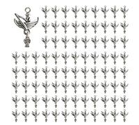 Opexicos Lot de 50 breloques en forme de poisson argenté vieilli 3D pour loisirs créatifs 18 x 28 mm