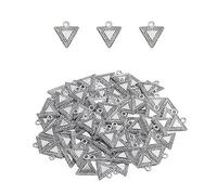 Opexicos Lot de 50 breloques géométriques en alliage de zinc argenté en forme de triangle pour accessoires de bricolage
