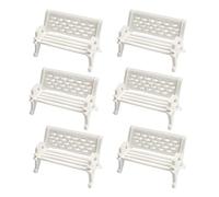 Opexicos Lot de 6 mini chaises blanches en résine pour décoration de jardin