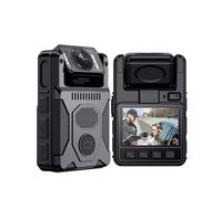 OPFVUJIKX Caméra corporelle, M7 128GB GPS Corps porté caméra 180 ° Objectif Rotatif Mini avec écran LED 4000mAh Enregistrement vélo Cam pour la sécurité, Le Travail