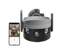 OPFVUJIKX Caméras de sécurité, Caméra 4K 8MP 180° Grand Angle Double Sortie Écran, Caméra Extérieure Étanche IP67 Contrôle PTZ Suivi AI APP Avertissement Automatique(8MP Add 128G Card)