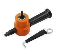 OPFVUJIKX Coupe-tôle Double tête, grignoteuse de Fer, Outil de Coupe, perceuse électrique, Fixation, Plaque de Modification, Ciseaux de poinçon réglables(Set A)
