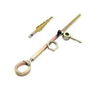 OPFVUJIKX Coupe-tôle Double tête, grignoteuse de Fer, Outil de Coupe, perceuse électrique, Fixation, Plaque de Modification, Ciseaux de poinçon réglables(Cut Round Accessory)