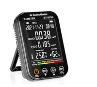 OPFVUJIKX Moniteur de qualité de l'air intérieur 4 en 1, détecteur de formaldéhyde HCHO/TVOC, testeur précis Professionnel for Usage Domestique, qualité de l'air BT-533G pour Le Travail et la Maison