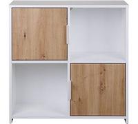 OPHELY - Meuble 2 Portes 2 Niches Blanc et Effet Bois - Altobuy Blanc G