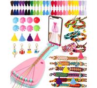 Ophy Kit Bracelet Fille, Kit d'artisanat de Bracelet d'amitié avec Support de Téléphone et 35 Fils avec 16 Décorations DIY, Kit Créatif Enfant Jouets, Cadeaux d'anniversaire pour âgés 6 7 8 9 10 11 12
