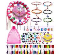 Ophy Kit Bracelet Fille, Kit d'artisanat de Bracelet d'amitié pour Filles avec 48 Fils et 6 Cartes de Tressage DIY Kit Créatif Enfant Jouets pour Filles de 6 à 12 Ans Cadeaux d'anniversaire de Noël