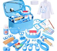Ophy Malette Docteur Enfant, Malette Docteur Jouet avec Stéthoscope à Haute Simulation Malette Docteur Enfant en Bois Rôle Jouets du Docteur Imitation Cadeaux pour Garçons et Filles de 3 à 8 Ans