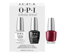 OPI Infinite Shine - Duo Pack Base & Top Coat - 2x15ml + Malaga Wine - Vernis à ongles effet gel, sans lampe, tenue jusqu'à 11 jours - 15ml
