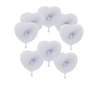 OPica 40/80/120 pièces Décoration De Fête De Mariage Coeur Peinture À La Main Blanc Pliant Éventail Blanc Éventail Festival Main Éventails Fête Cadeau d'anniversaire