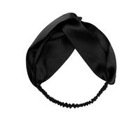 OPIGJUFD Bandeau Cheveux Femme Bandeau en Soie de mûrier, élastique Luxe, Turban torsadé, Bandeau for Femmes, Accessoires for Cheveux(Black)