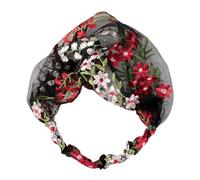 OPIGJUFD Bandeau Cheveux Femme Bandeau Simple en Dentelle brodée Florale for Femme, Accessoire for Cheveux, Turban(Black)