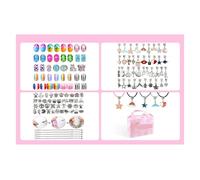 OPIGJUFD Bracelet Elastique Enfant Kit Coffret à bijoux 129 pièces avec bracelet monter soi-même- Perles de style idéal for les festivals et rencontres entre amis
