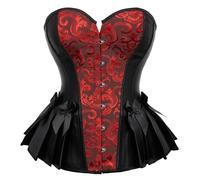 OPIGJUFD Bustiers Et Corsets Femme Corsets for femmes, bustiers steampunk, bustier à lacets avec baleines et nœud, tenue de danse burlesque, corselet grande taille(Color4,4XL)