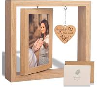 OPIGJUFD Cadre Photo Cadre Photo rotatif en bois 4x6, cadre romantique, cadeaux d'anniversaire et de mariage(05,No photo)