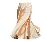 OPIGJUFD Jupe Ample Jupe longue de danse for femmes, grande balançoire, 360/540/720 degrés, tenue scène, costumes(Gold,Hemline 720 L 75cm)