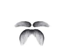 OPIGJUFD Moustache Autocollante Ensemble de fausses moustaches, sourcils et barbes auto-adhésifs - Accessoires fête d'Halloween, Noël cosplay (Père Noël)(Grey white)