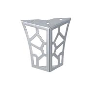 OPIGJUFD Pieds de Meubles Pieds de Meubles en métal ajourés 1.2mm, 4 pièces, Supports d'armoire Or/Noir/Argent, Remplacement des Pieds(Silver 80mm)