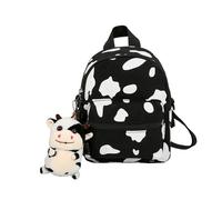 OPIGJUFD Sac A Dos Mini sac à dos en toile avec pendentif peluche imprimé vache for femmes, filles, voyage, shopping Sortir(Color 3)