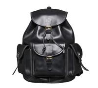 OPIGJUFD Sac A Dos Sac à bandoulière en cuir de vachette multicouche, sac dos voyage personnalisé, d'ordinateur grande capacité, d'école Sortir(Black)