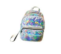 OPIGJUFD Sac A Dos Sac à dos laser argenté rose tendance en cuir PU holographique for petite fille Sortir(A-Pink)